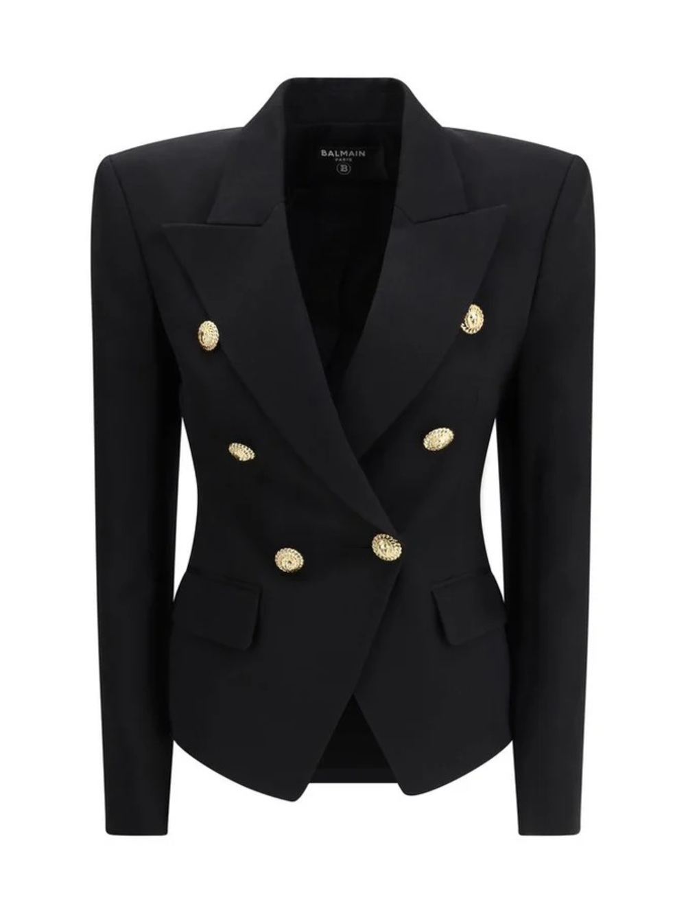 Balmain Black Double-Breasted wool Blazer Gold Buttons NWT and Balmain hanger